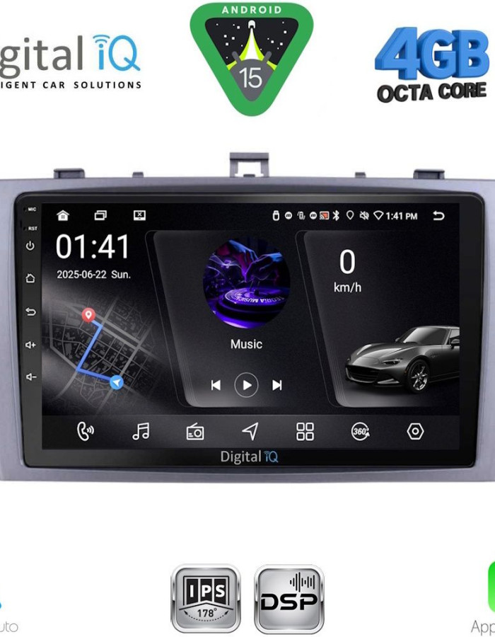 DIGITAL IQ RSG 6705SL_CPA (9inc) MULTIMEDIA TABLET for TOYOTA AVENSIS (T27) mod. 2009-2015 (SILVER)