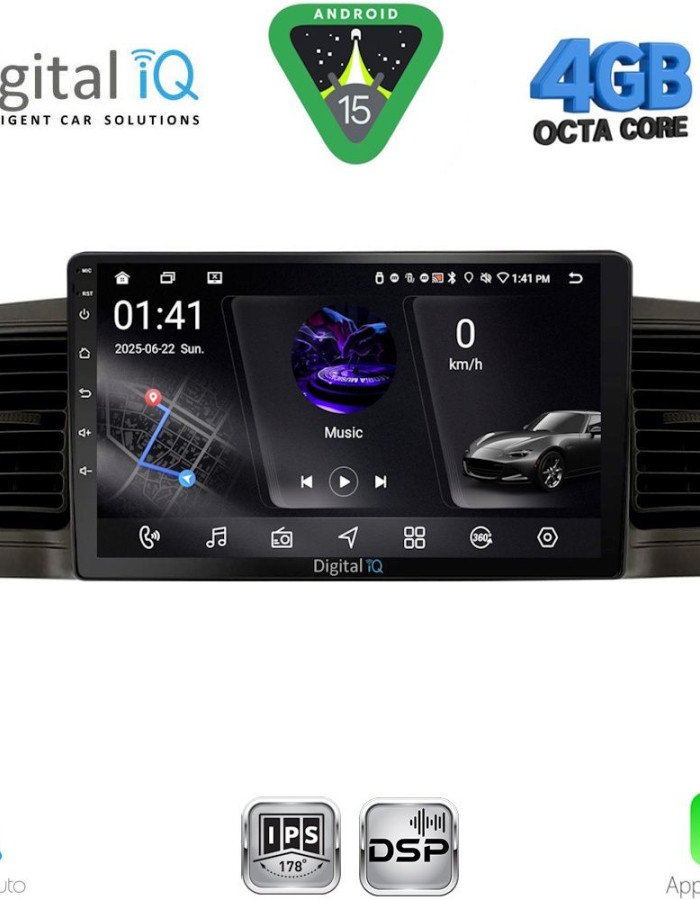 DIGITAL IQ RSG 6712BL_CPA (9inc) MULTIMEDIA TABLET for TOYOTA COROLLA mod. 2001-2006 (BLACK)