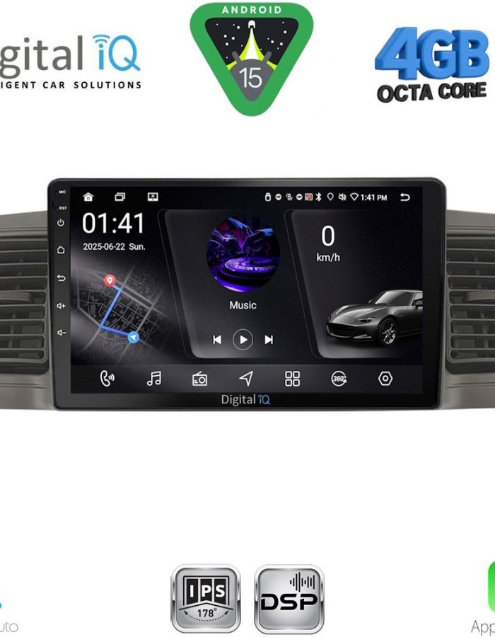 DIGITAL IQ RSG 6712GR_CPA (9inc) MULTIMEDIA TABLET for TOYOTA COROLLA mod. 2001-2006 (GREY)