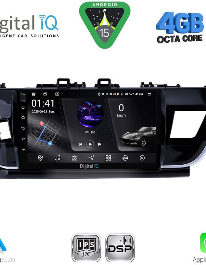 DIGITAL IQ RSG 6714BIG_CPA (10inc) MULTIMEDIA TABLET for TOYOTA COROLLA mod. 2013-2016