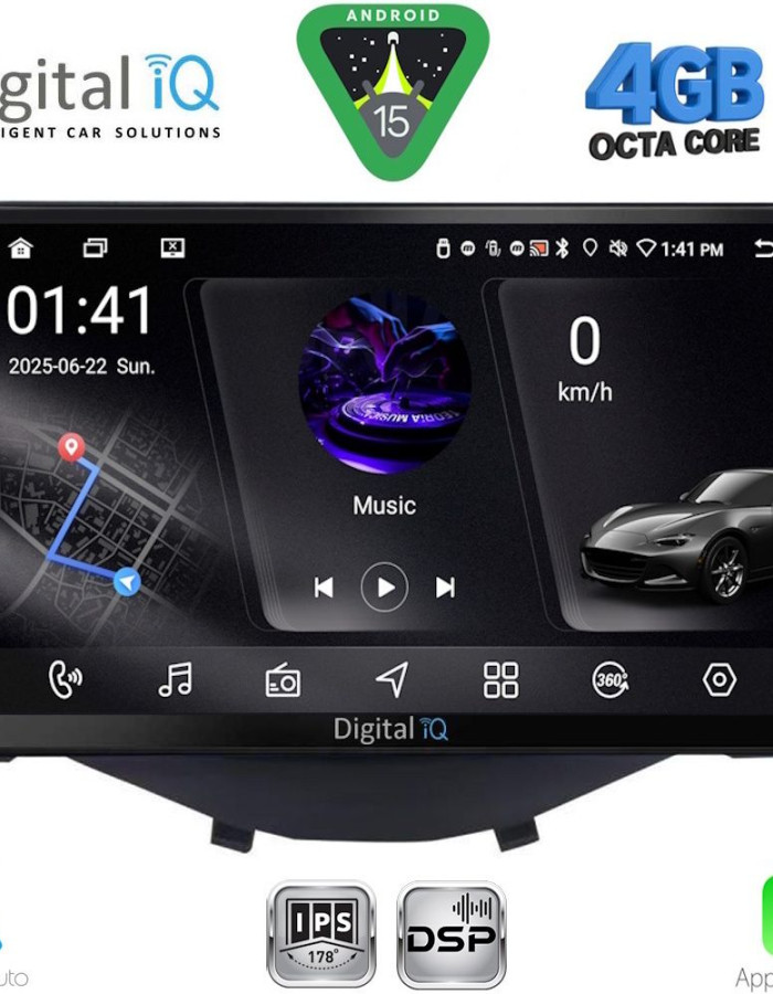 DIGITAL IQ RSG 6715_CPA CLIMA-A/C (9inc) MULTIMEDIA TABLET for CITROEN C1 - PEUGEOT 108 - TOYOTA AYGO mod. 2014-2022