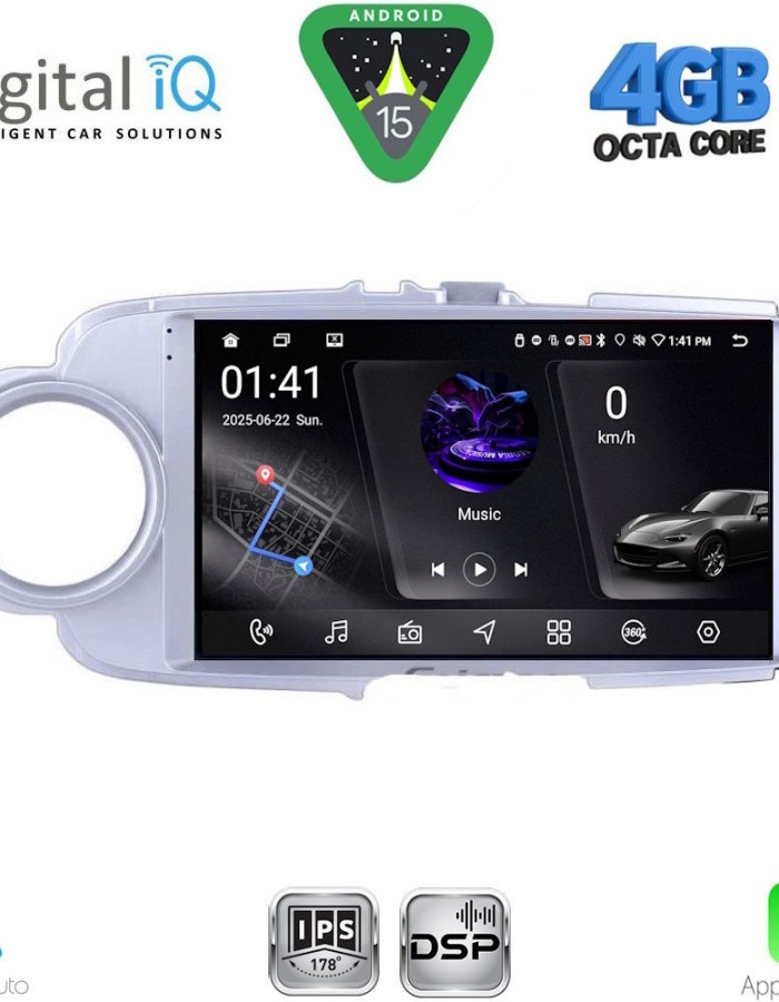 DIGITAL IQ RSG 6737SL_CPA (9inc) MULTIMEDIA TABLET for TOYOTA YARIS mod. 2011-2015 (SILVER)