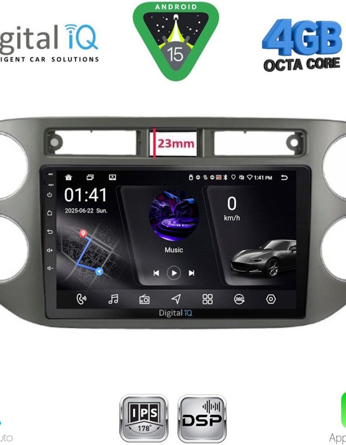 DIGITAL IQ RSG 6760GR_CPA (9inc) MULTIMEDIA TABLET for VW TIGUAN mod. 2011-2016 (GREY)
