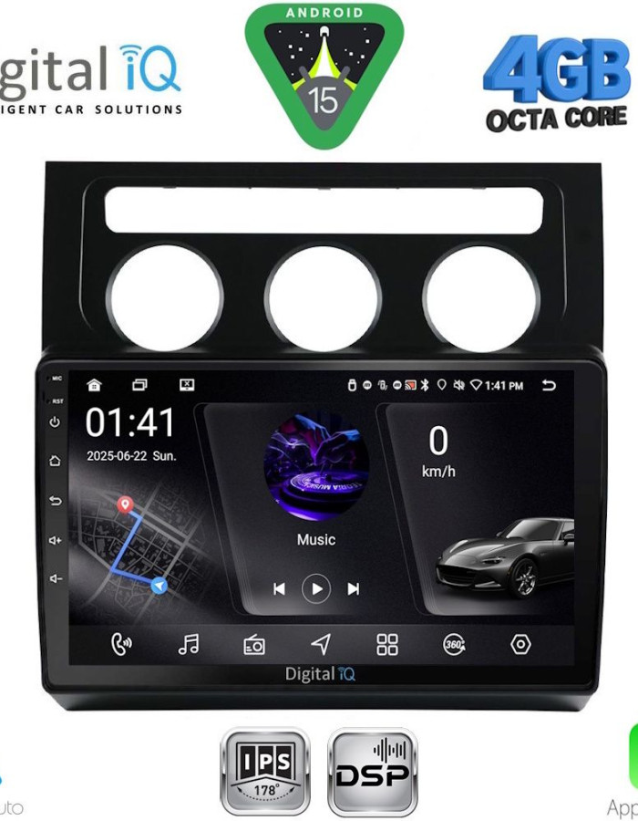 DIGITAL IQ RSG 6767_CPA CLIMA (10inc) MULTIMEDIA TABLET for VW TOURAN mod. 2003-2010