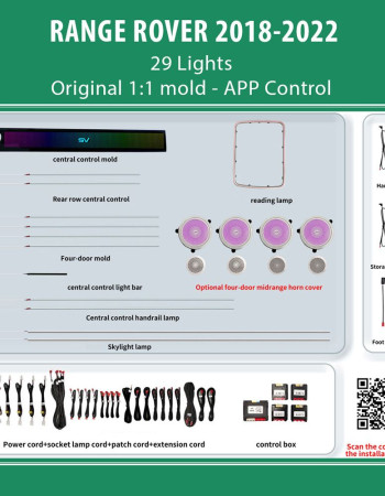 DIQ AMBIENT LR RANGE ROVER FULL (L405) FL mod. 2018-2022 (Digital iQ Ambient Light for LAND ROVER RANGE ROVER L405 mod. 2018-2022 with 29 Lights)