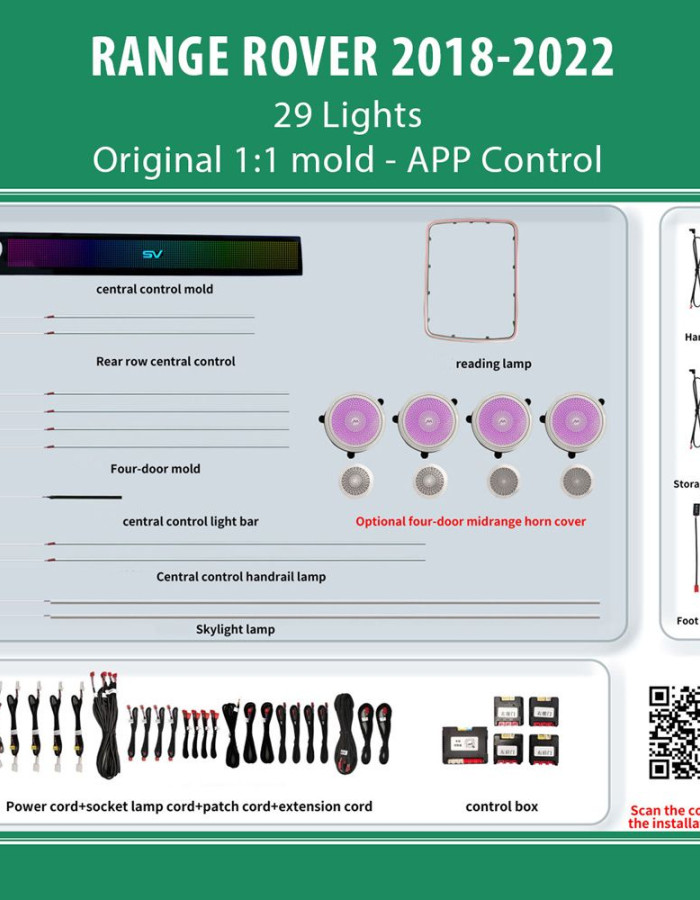 DIQ AMBIENT LR RANGE ROVER FULL (L405) FL mod. 2018-2022 (Digital iQ Ambient Light for LAND ROVER RANGE ROVER L405 mod. 2018-2022 with 29 Lights)
