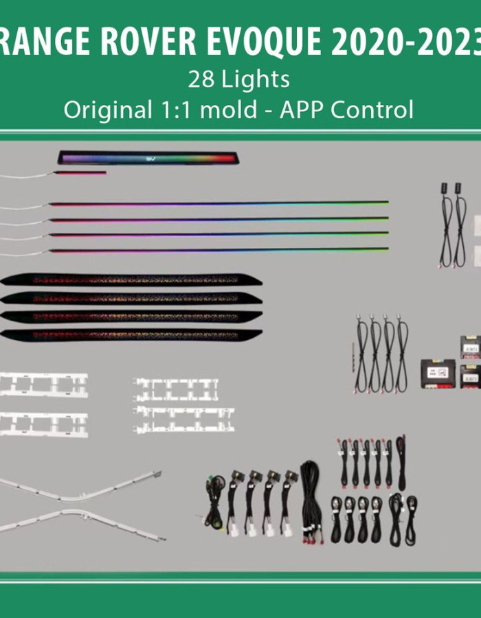 DIQ AMBIENT LR RANGE ROVER EVOQUE (L551) TRIM mod. 2018-2023 (Digital iQ Ambient Light for LAND ROVER RANGE ROVER EVOQUE L551 mod. 2018-2023 with 28 Lights)