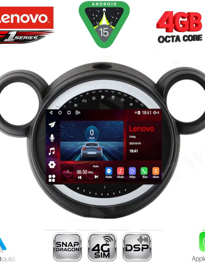 LENOVO SSQ 9065_CPA (9inc) MULTIMEDIA TABLET for MINI COUNTRYMAN (R60) mod. 2010-2016 - PACEMAN (R61) mod. 2013-2016