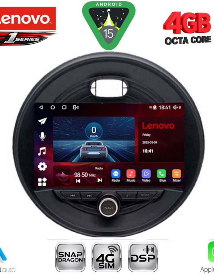 LENOVO SSQ 9066_CPA (9inc) MULTIMEDIA TABLET for MINI COOPER (F55-56-F57) mod. 2015-2024 - CLUBMAN (F54) mod. 2015-2024 - ROADSTER (F59) mod. 2014-2024 - COUNTRYMAN (F60) mod. 2016-2024