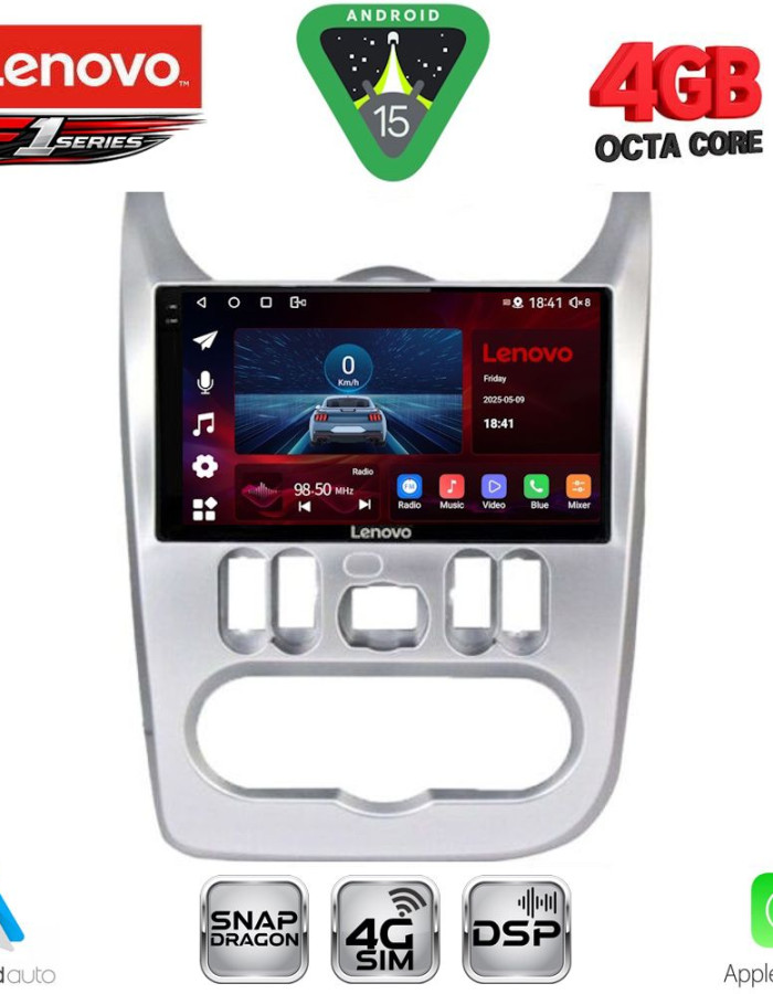 LENOVO SSQ 9101SL_CPA (9inc) MULTIMEDIA TABLET for DACIA DUSTER – LOGAN – SANDERO mod. 2006-2012 (SILVER)