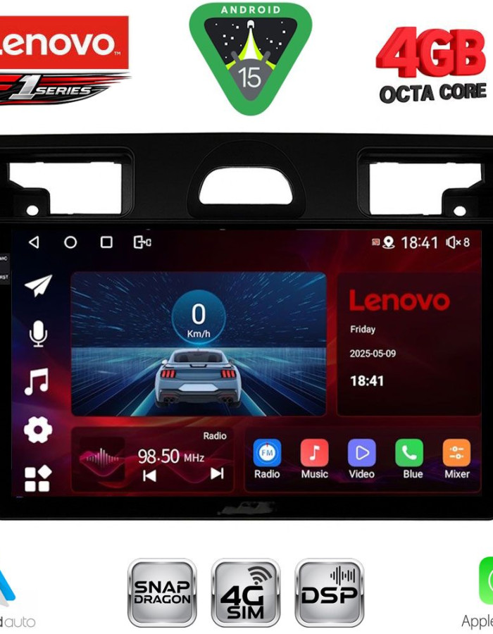 LENOVO SSQ 9153BL_CPA (9inc) MULTIMEDIA TABLET for FORD FIESTA mod. 2005-2008 (BLACK)