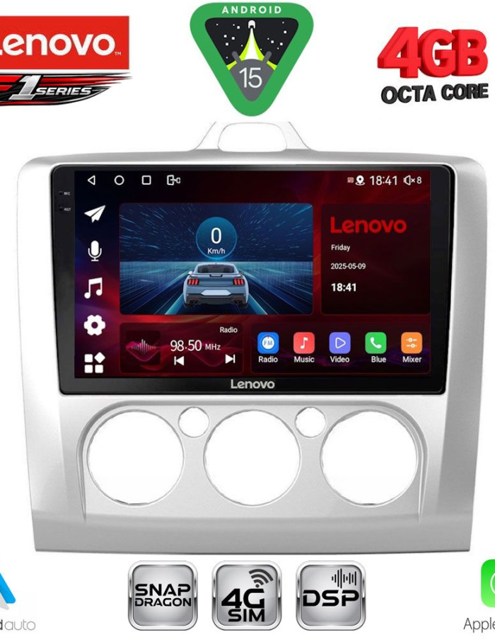 LENOVO SSQ 9156SL_CPA A/C (9inc) MULTIMEDIA TABLET for FORD FOCUS mod. 2005-2012 (SILVER)