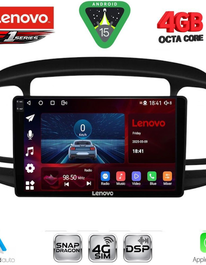 LENOVO SSQ 9249BL_CPA (9inc) MULTIMEDIA TABLET for HYUNDAI ACCENT mod. 2005-2012 (BLACK)