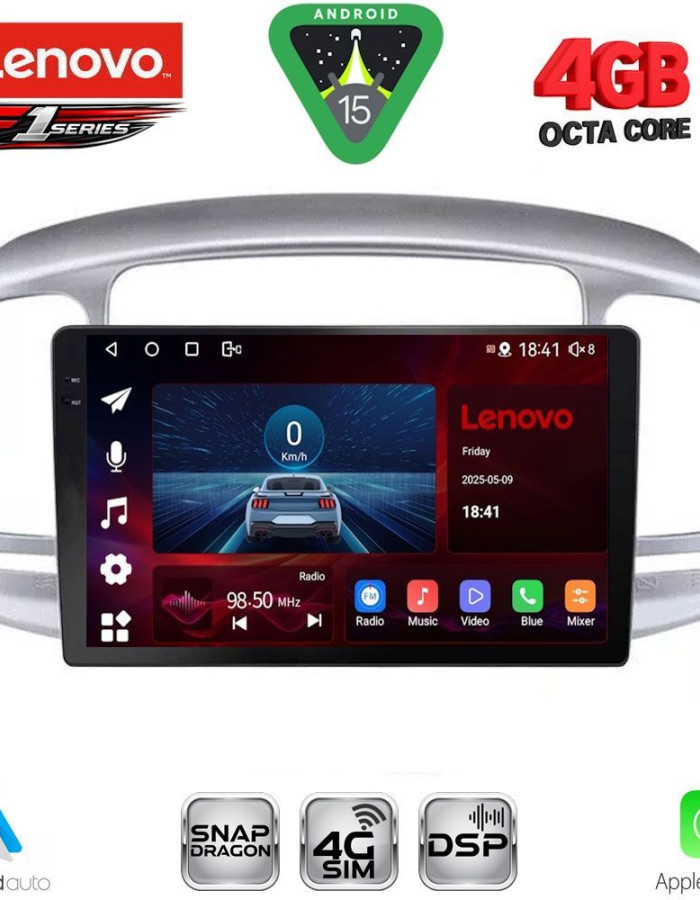 LENOVO SSQ 9249SL_CPA (9inc) MULTIMEDIA TABLET for HYUNDAI ACCENT mod. 2005-2012 (SILVER)