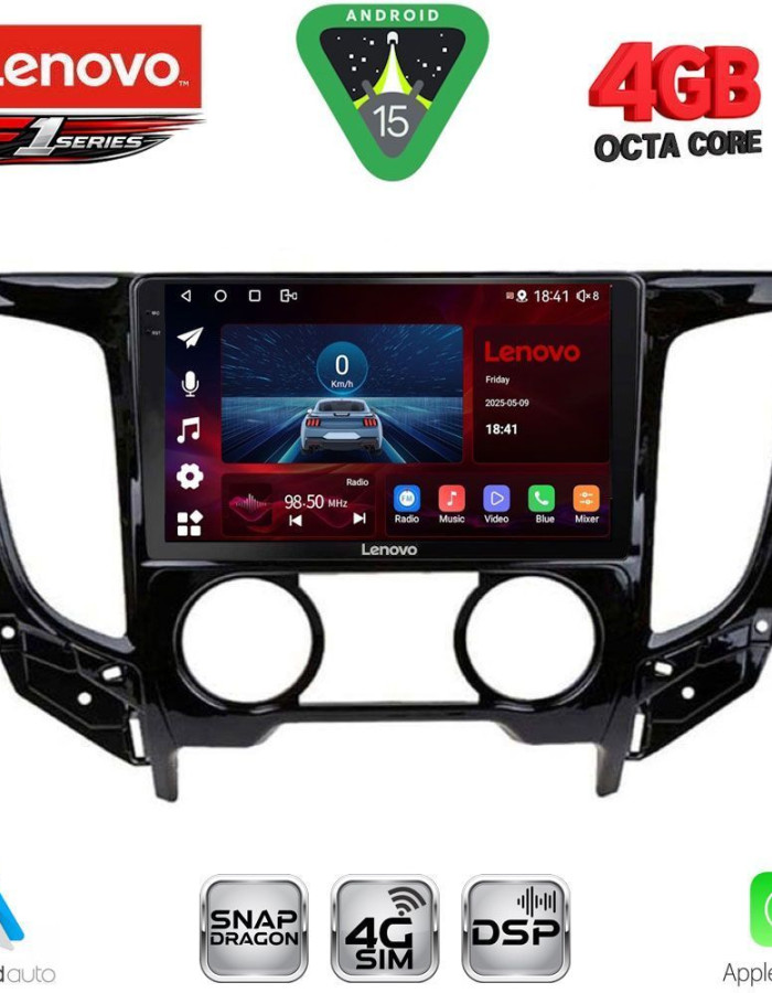 LENOVO SSQ 9437_CPA A/C (9inc) MULTIMEDIA TABLET for MITSUBISHI L200 mod. 2015-2019 with A/C