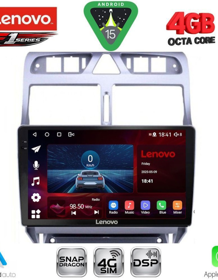LENOVO SSQ 9512_CPA (9inc) MULTIMEDIA TABLET for PEUGEOT 307 mod. 2001-2008