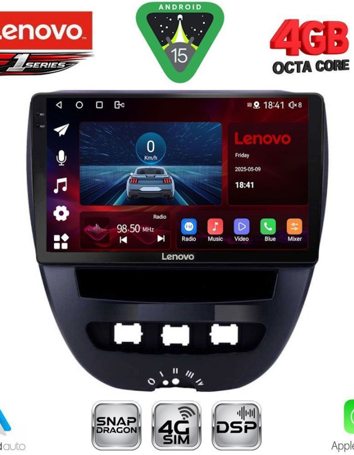 LENOVO SSQ 9707_CPA (10inc) MULTIMEDIA TABLET for CITROEN C1-PEUGEOT 107-TOYOTA AYGO mod. 2005-2014