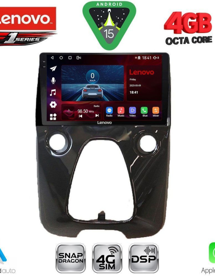 LENOVO SSQ 9708_CPA A/C (10inc) MULTIMEDIA TABLET for CITROEN C1-PEUGEOT 108-TOYOTA AYGO mod. 2014-2022