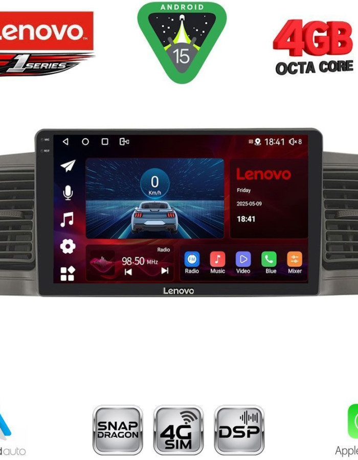 LENOVO SSQ 9712GR_CPA (9inc) MULTIMEDIA TABLET for TOYOTA COROLLA mod. 2001-2006 (GREY)