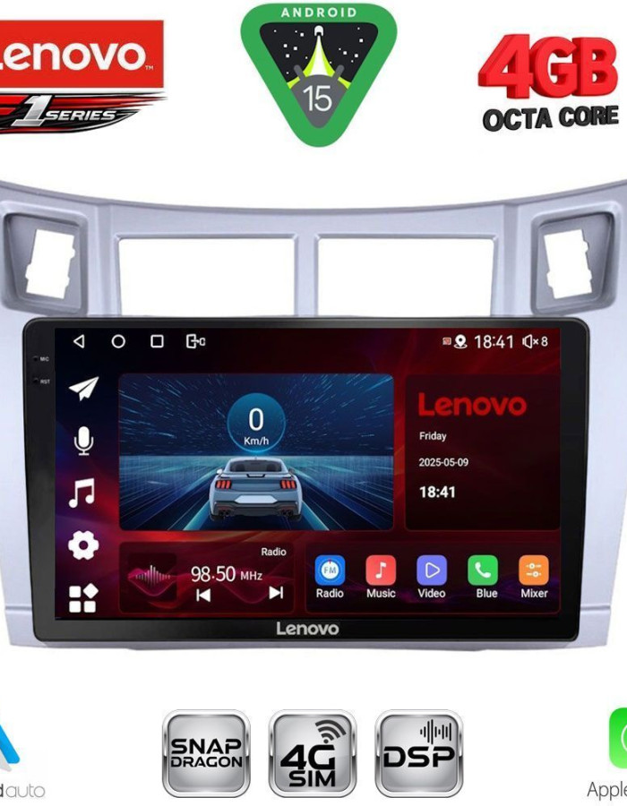 LENOVO SSQ 9736SL_CPA (9inc) MULTIMEDIA TABLET for TOYOTA YARIS mod. 2006-2011 (SILVER)