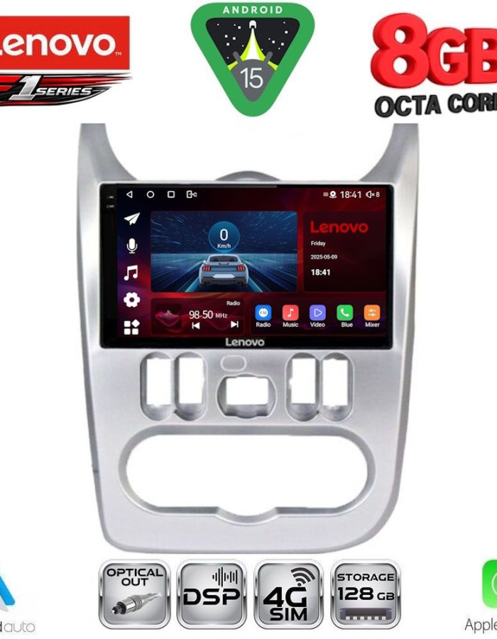 LENOVO SSR 10101SL_CPA (9inc) MULTIMEDIA TABLET for DACIA DUSTER – LOGAN – SANDERO mod. 2006-2012 (SILVER)