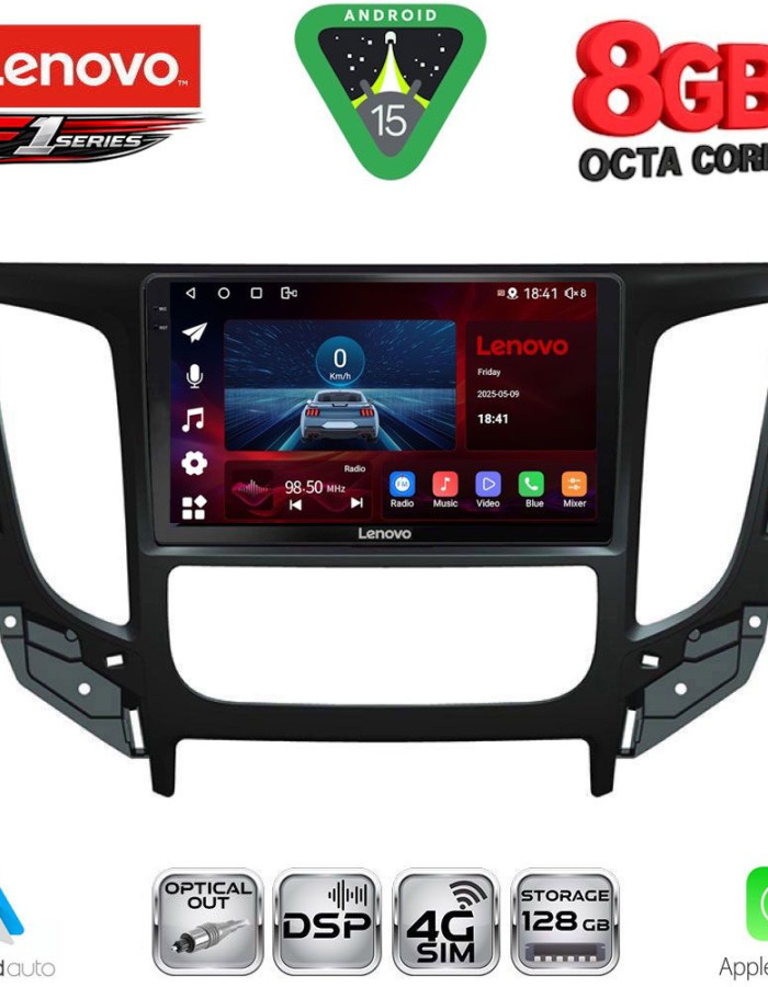 LENOVO SSR 10437_CPA CLIMA (9inc) MULTIMEDIA TABLET for MITSUBISHI L200 mod. 2015-2019 with CLIMA