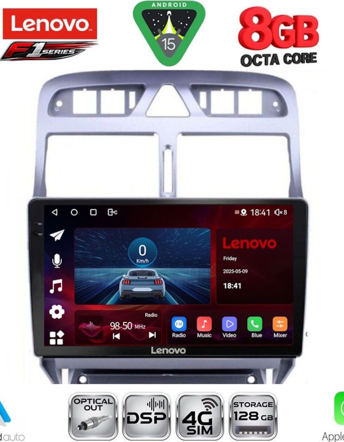 LENOVO SSR 10512_CPA (9inc) MULTIMEDIA TABLET for PEUGEOT 307 mod. 2001-2008