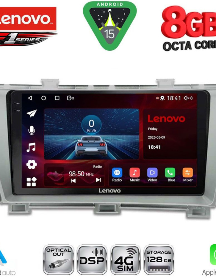 LENOVO SSR 10726SL_CPA (9inc) MULTIMEDIA TABLET for TOYOTA PRIUS mod. 2009-2015 (SILVER)
