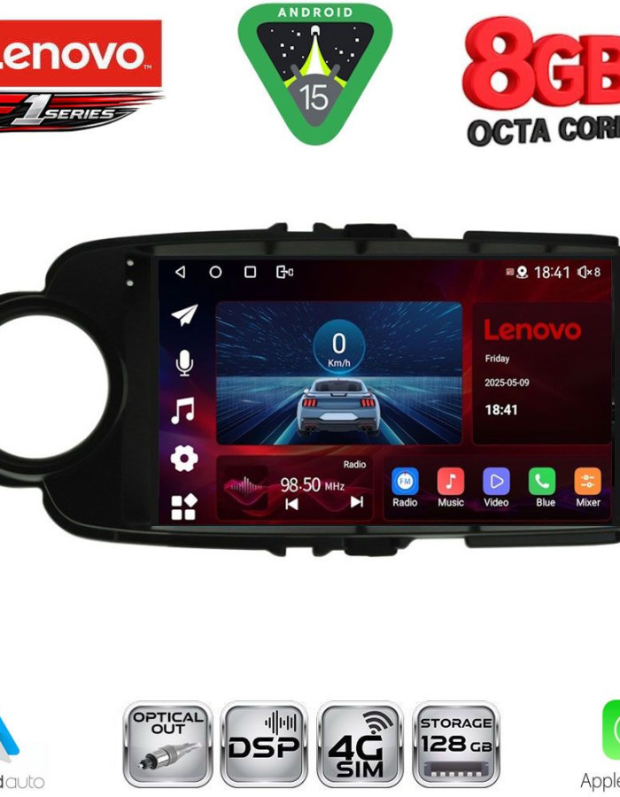 LENOVO SSR 10737BL_CPA (9inc) MULTIMEDIA TABLET for TOYOTA YARIS mod. 2011-2015 (BLACK)