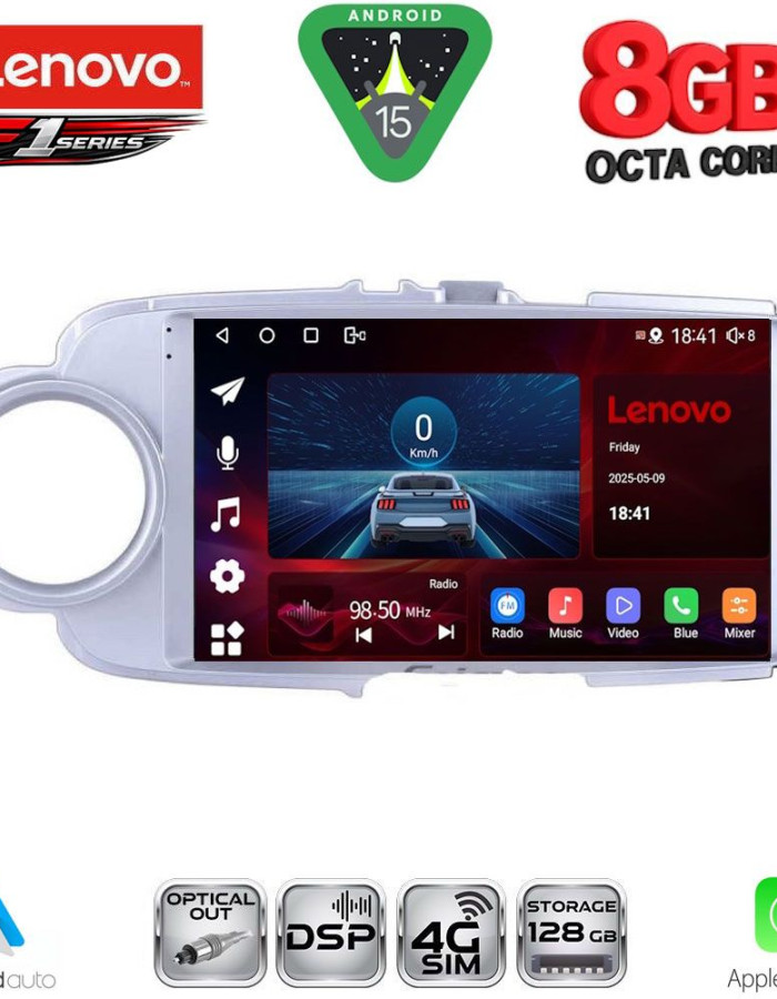 LENOVO SSR 10737SL_CPA (9inc) MULTIMEDIA TABLET for TOYOTA YARIS mod. 2011-2015 (SILVER)