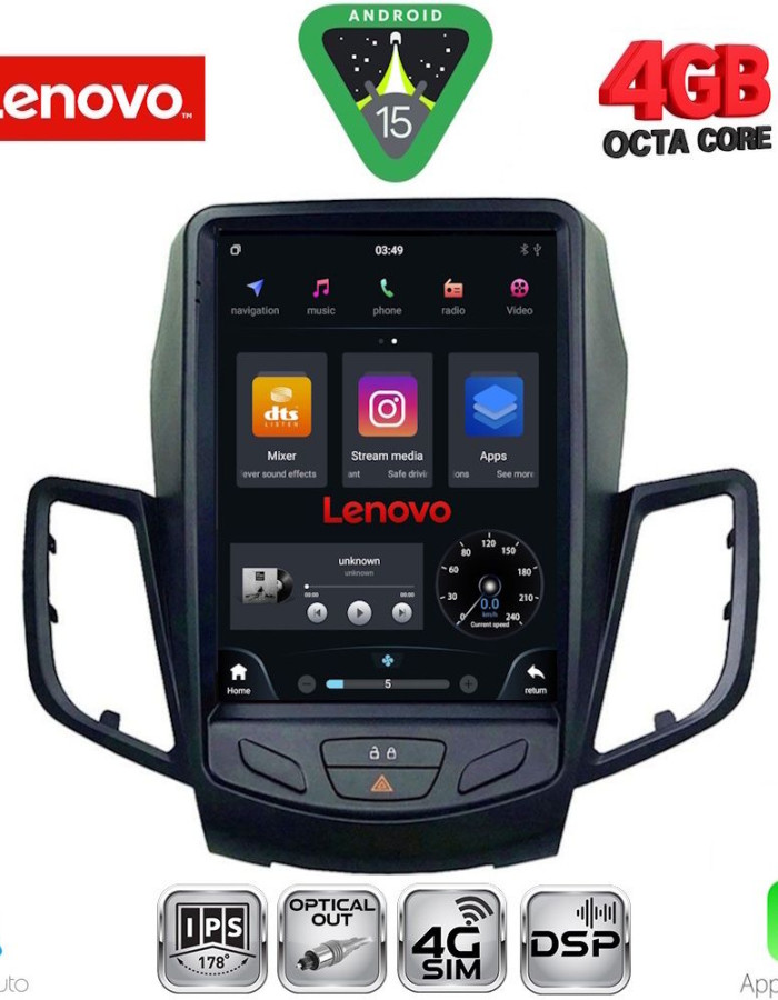 LENOVO SSX 9854_CPA TESLA STYLE for FORD FIESTA mod. 2008-2017