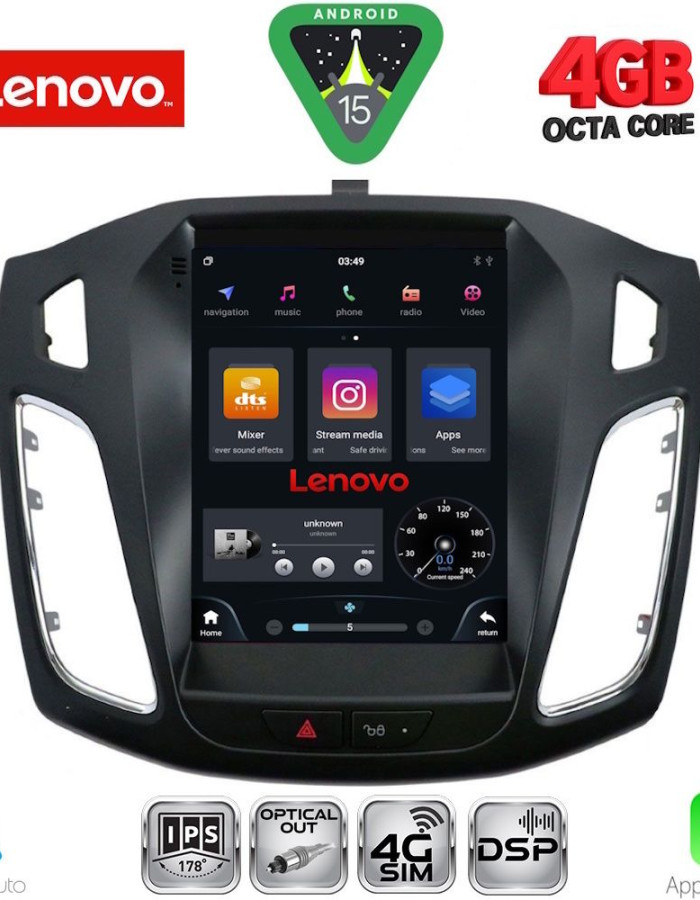 LENOVO SSX 9855_CPA TESLA STYLE  for FORD FOCUS mod. 2011-2017