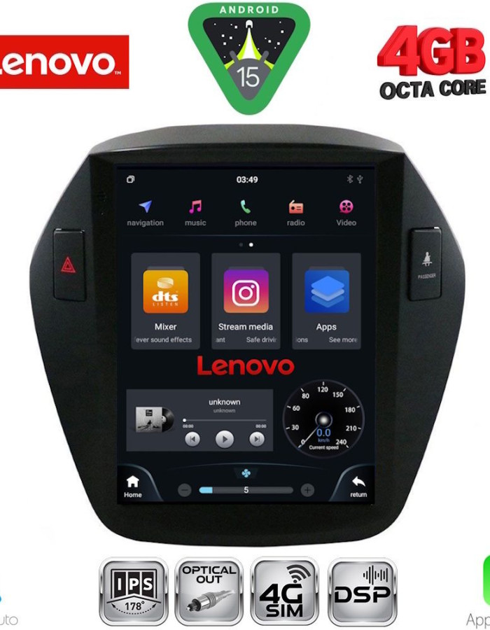 LENOVO SSX 9896_CPA TESLA STYLE  for HYUNDAI IX35 mod. 2010-2015