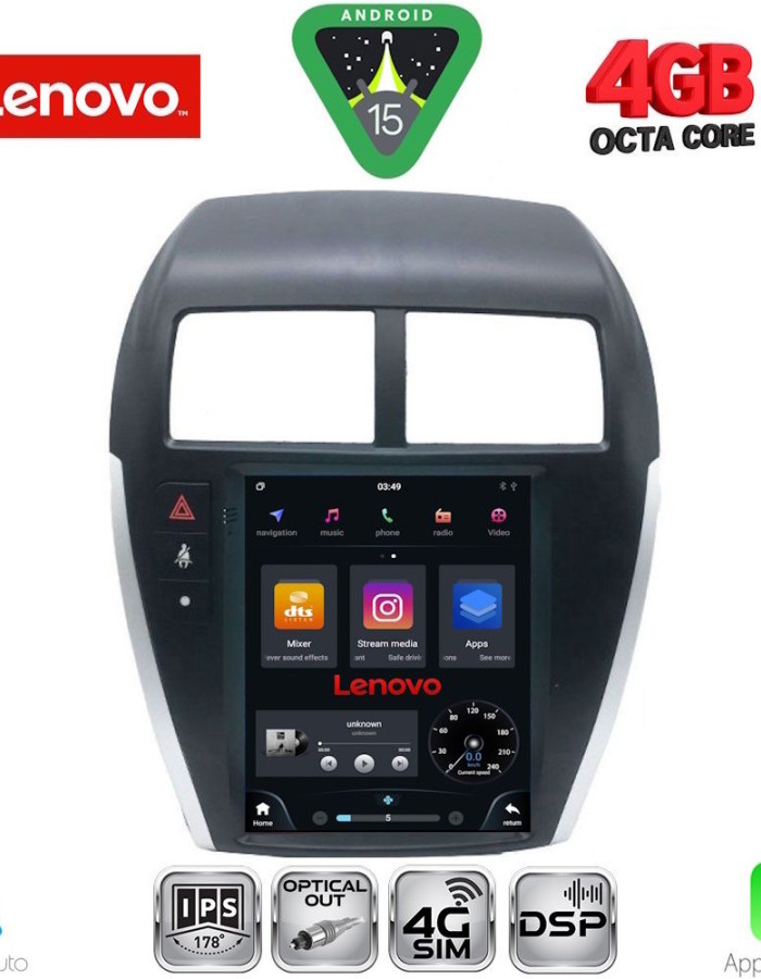 LENOVO SSX 9952_CPA TESLA STYLE for MITSUBISHI ASX mod. 2009-2020
