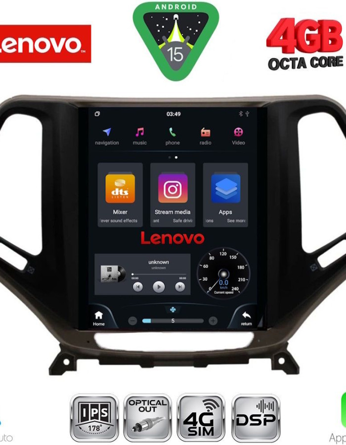 LENOVO SSX 9984_CPA TESLA STYLE for JEEP CHEROKEE mod. 2014-2024
