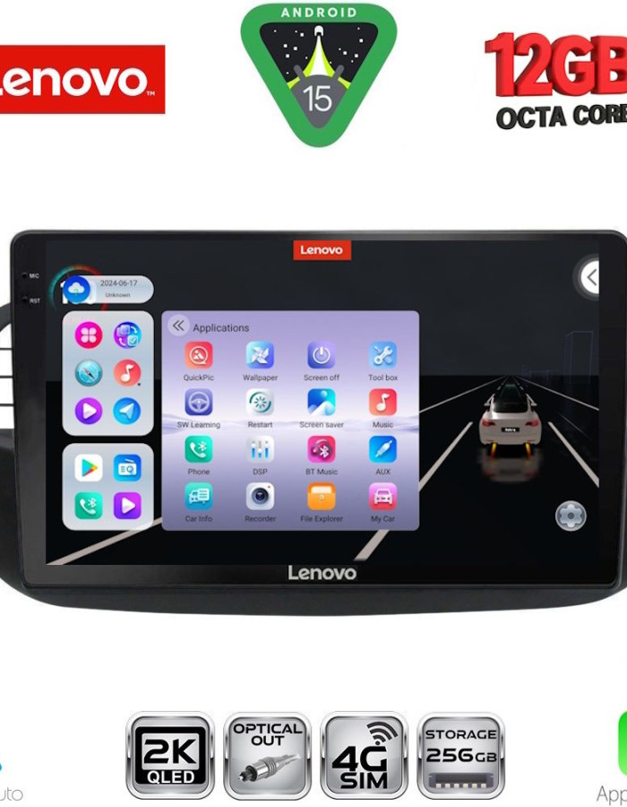 LENOVO SSZ 12130BL_CPA (9inc) MULTIMEDIA TABLET for FIAT 500 mod. 2007-2015 (BLACK)