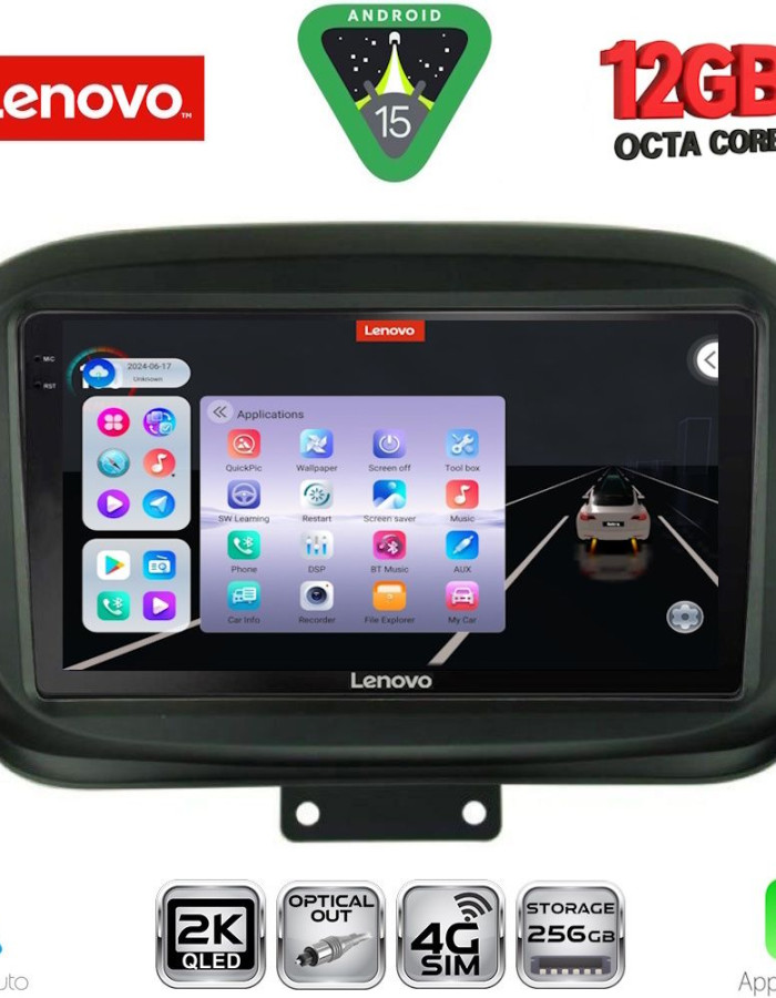 LENOVO SSZ 12134_CPA (9inc) MULTIMEDIA TABLET for FIAT 500Χ mod. 2014-2024