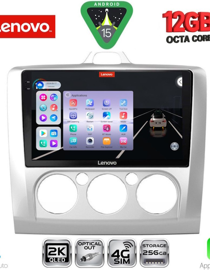 LENOVO SSZ 12156SL_CPA A/C (9inc) MULTIMEDIA TABLET for FORD FOCUS mod. 2005-2012 (SILVER)