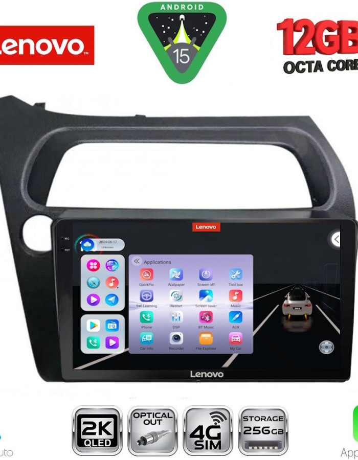 LENOVO SSZ 12189_CPA (9inc) MULTIMEDIA TABLET for HONDA CIVIC 3D-5D mod. 2006-2012