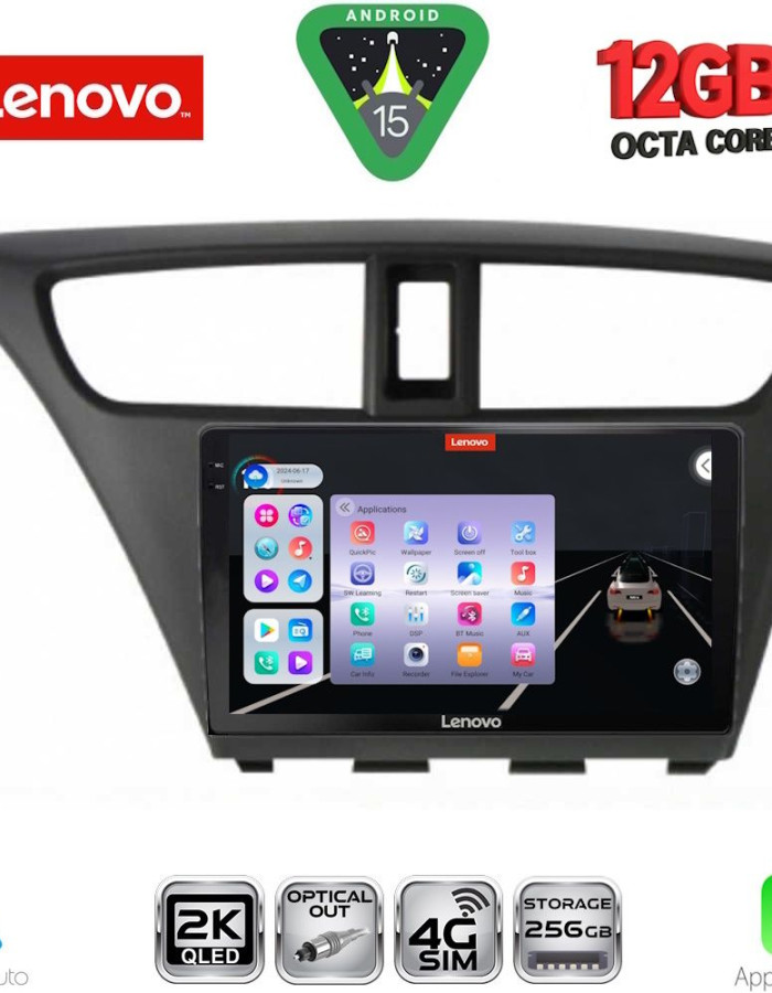 LENOVO SSZ 12190_CPA (9inc) MULTIMEDIA TABLET for HONDA CIVIC  mod. 2012-2016