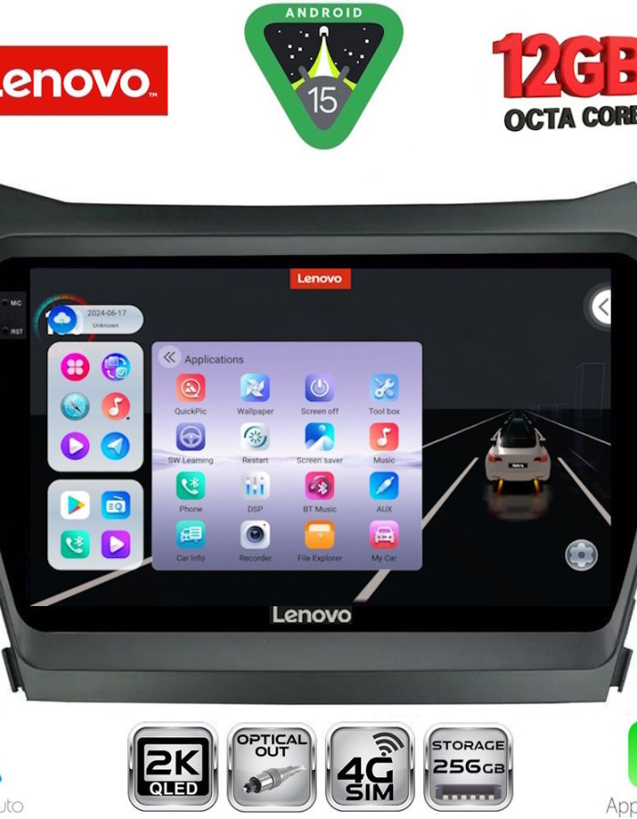 LENOVO SSZ 12238_CPA (9inc) MULTIMEDIA TABLET for HYUNDAI IX45 - SANTA FE mod. 2013-2017