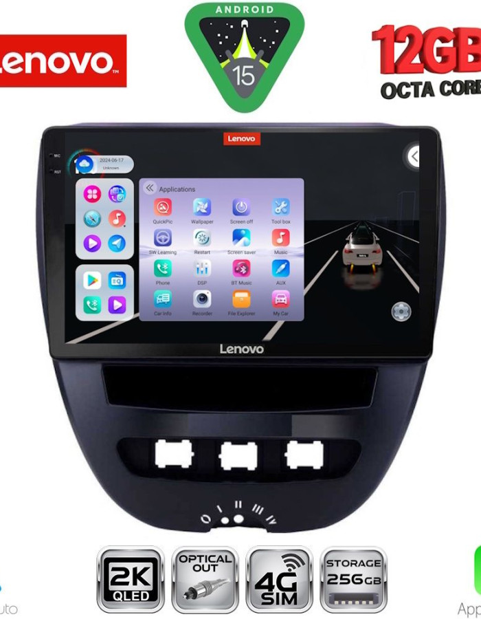 LENOVO SSZ 12707_CPA (10inc) MULTIMEDIA TABLET for CITROEN C1-PEUGEOT 107-TOYOTA AYGO mod. 2005-2014
