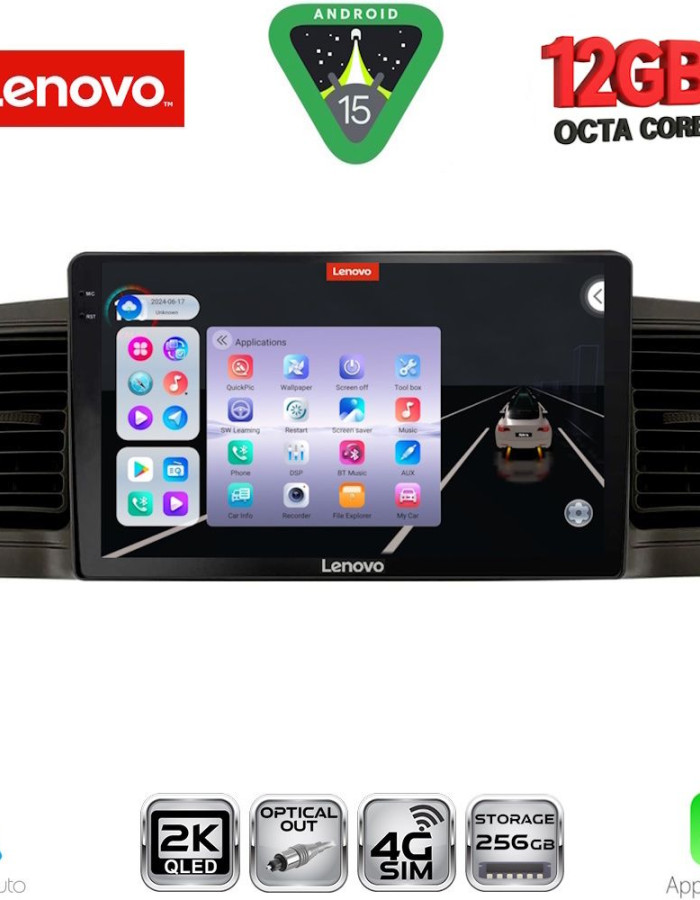 LENOVO SSZ 12712BL_CPA (9inc) MULTIMEDIA TABLET for TOYOTA COROLLA mod. 2001-2006 (BLACK)