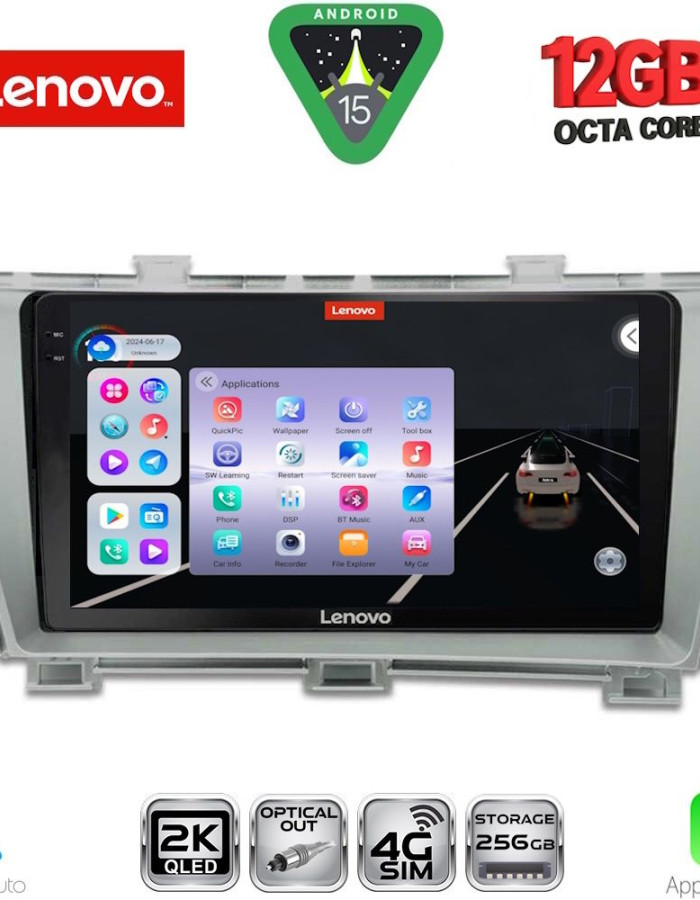 LENOVO SSZ 12726SL_CPA (9inc) MULTIMEDIA TABLET for TOYOTA PRIUS mod. 2009-2015 (SILVER)