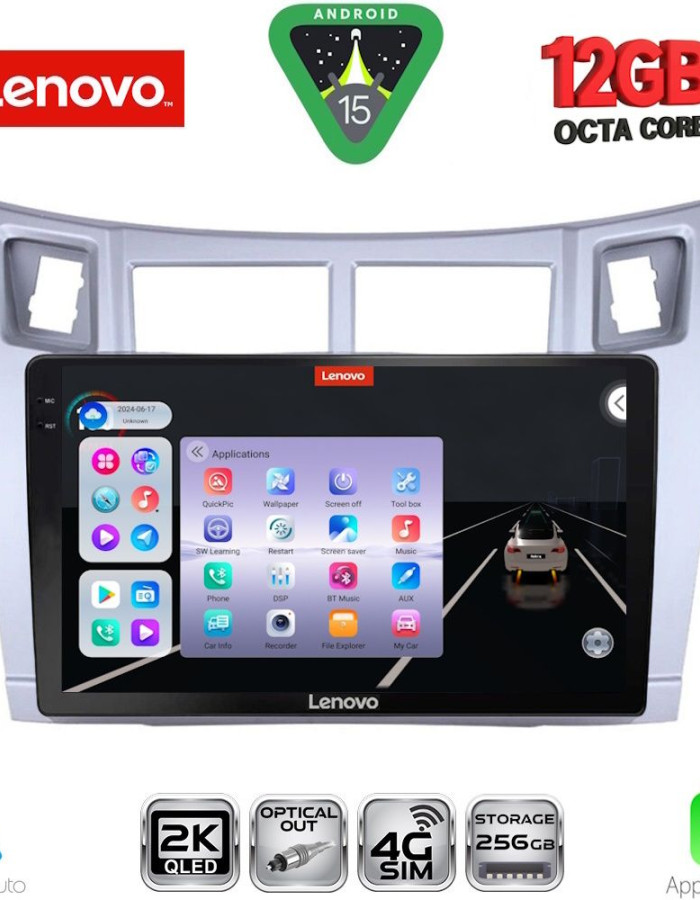 LENOVO SSZ 12736SL_CPA (9inc) MULTIMEDIA TABLET for TOYOTA YARIS mod. 2006-2011 (SILVER)