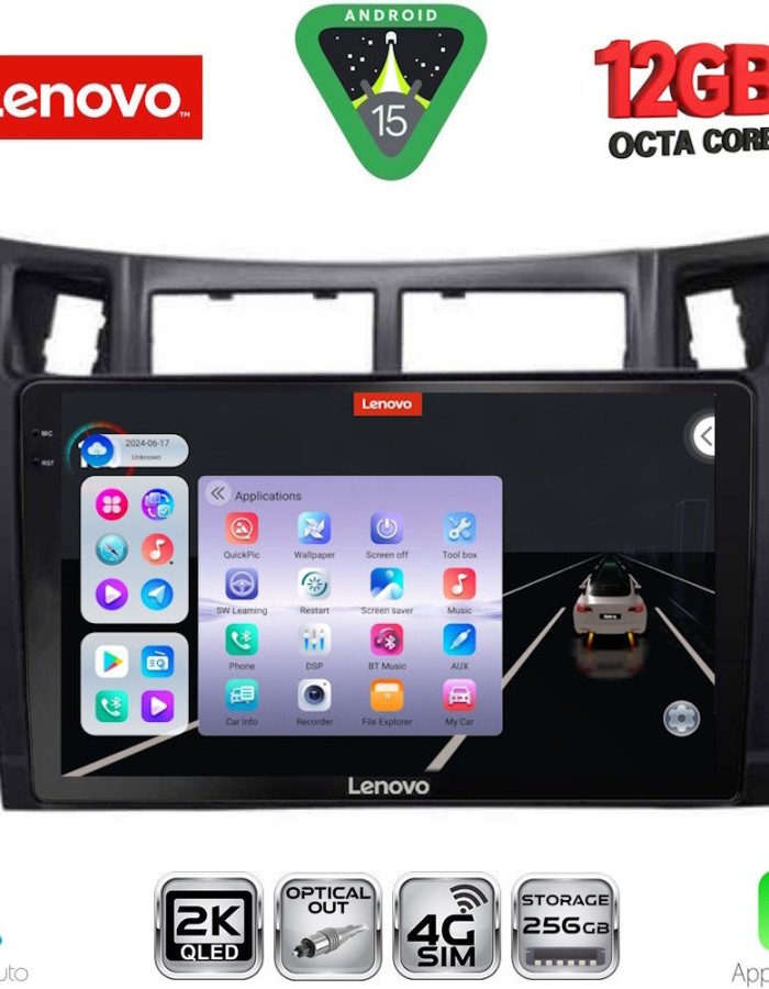 LENOVO SSZ 12736BL_CPA (9inc) MULTIMEDIA TABLET for TOYOTA YARIS mod. 2006-2011 (BLACK)