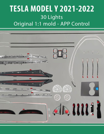 DIQ AMBIENT TESLA MODEL Y (FK) mod. 2021> FULL KIT (Digital iQ Ambient Light for Tesla Model Y mod. 2021> WITH 30 Lights Full Kit)