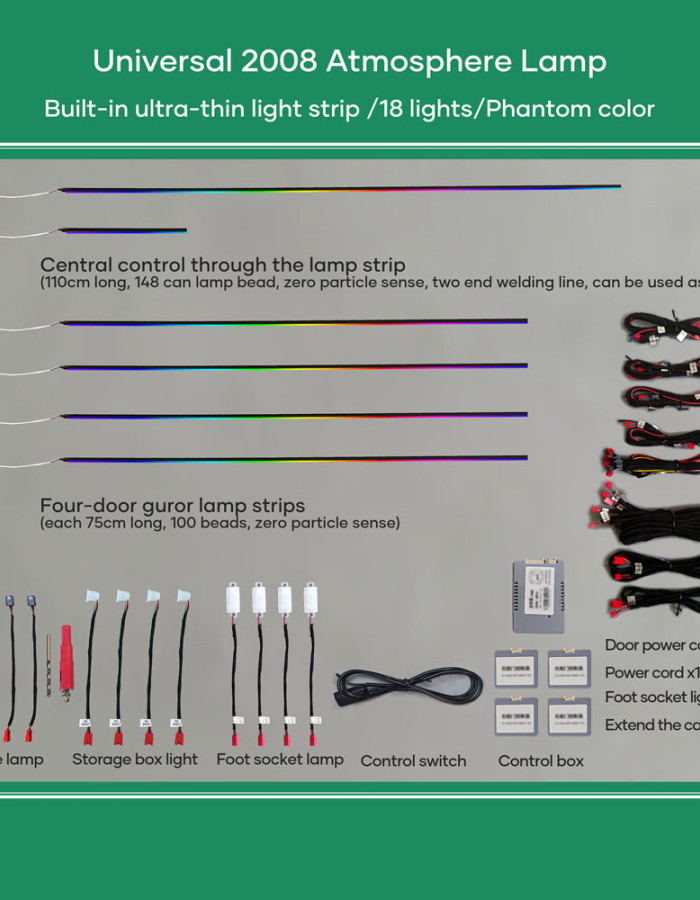 DIQ AMBIENT DREAM 256 (BLACK) (Universal Thin Light Black Strip Ambient Light, 18 Lights with 256 colours)
