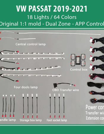 DIQ AMBIENT VW PASSAT III mod. 2019-2023 (Digital iQ Ambient Light for VW Passat mod. 2019-2023 with 18 Lights)