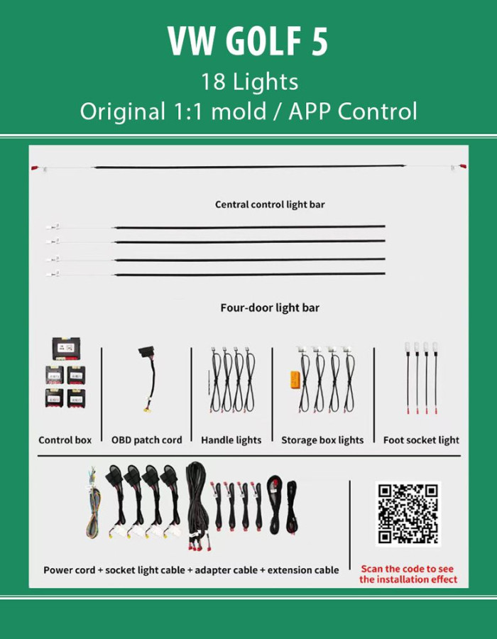 DIQ AMBIENT VW DZ05N (Digital iQ Ambient Light VW GOLF 5 mod. 2004-2008 with 18 Lights)
